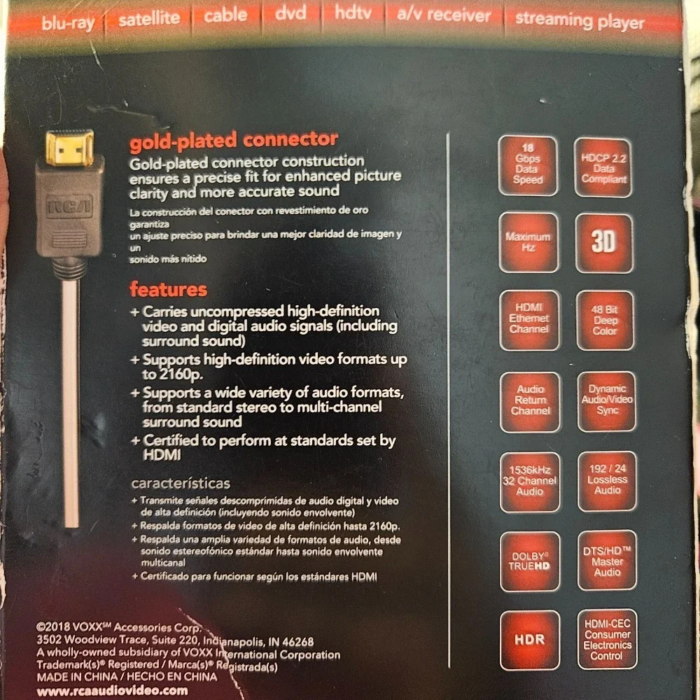 RCA HDMI Cable 4K Ultra HD High‎ Speed 6 ft